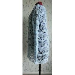 X-TWO Licht-Blauw/ Wit Bandjesgaren Vest maat 46