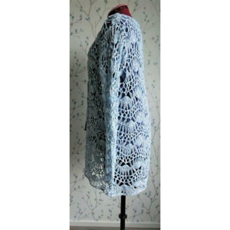 X-TWO Licht-Blauw/ Wit Bandjesgaren Vest maat 46