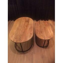 Salontafel set industrieel (nieuw in doos)