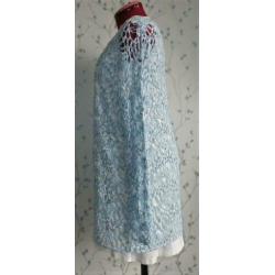 X-TWO Licht-Blauw/ Wit Bandjesgaren Vest maat 46