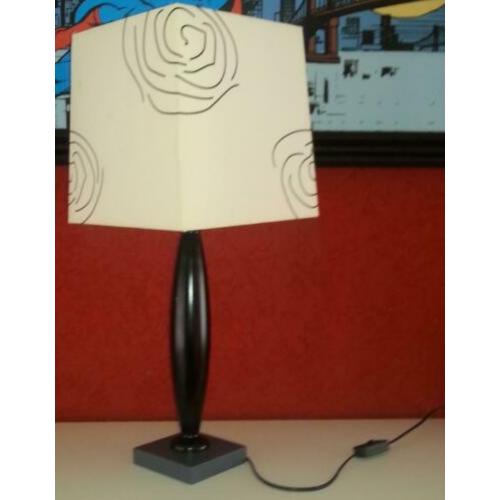 tafel Lamp op voet zwart + creme lampenkap