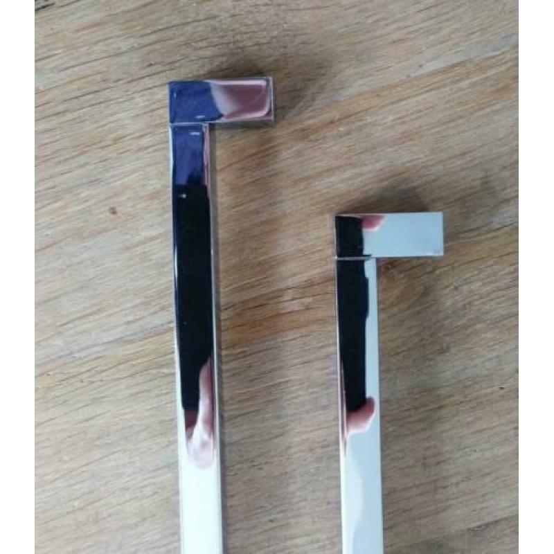 2 design chromen ladengrepen (90 cm)