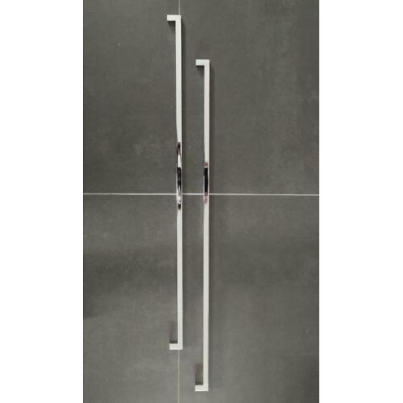 2 design chromen ladengrepen (90 cm)