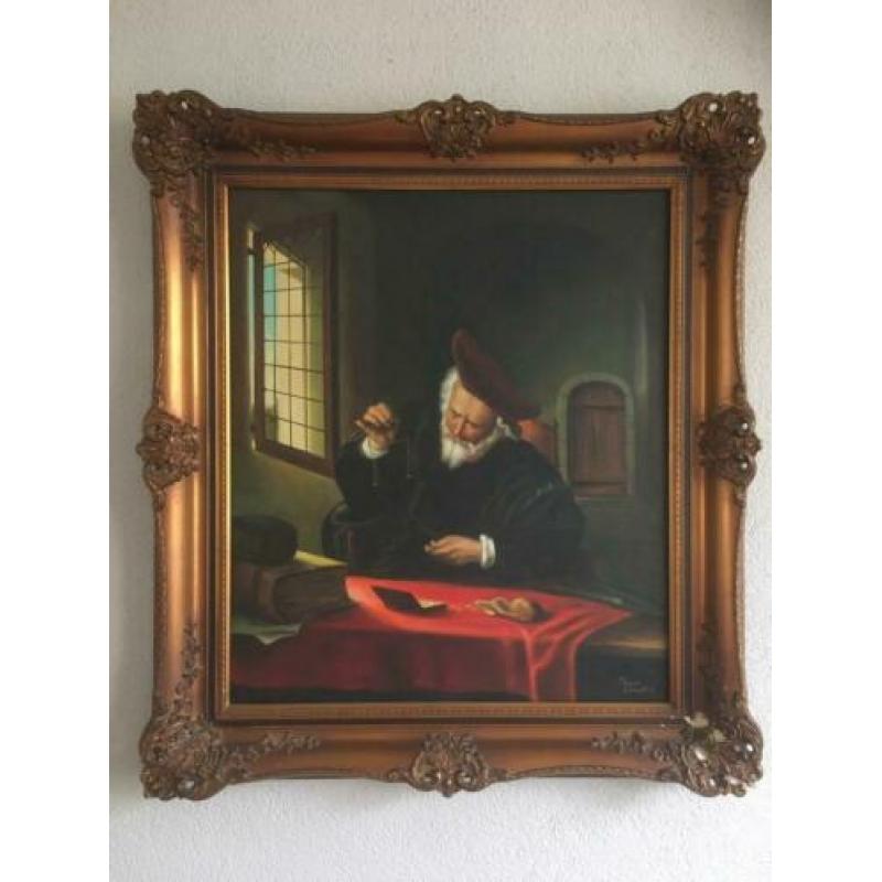 Goudweger van Salomon Koninck pracht werk 90 x 80 cm