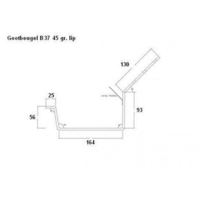 Gootbeugels voor een zinken dakgoot (Bakgoot) B37