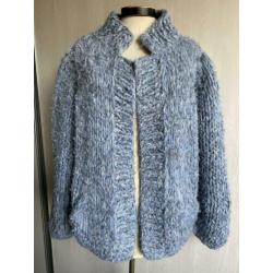 Kiro by Kim blauw / grijs vest, one size, S / M L