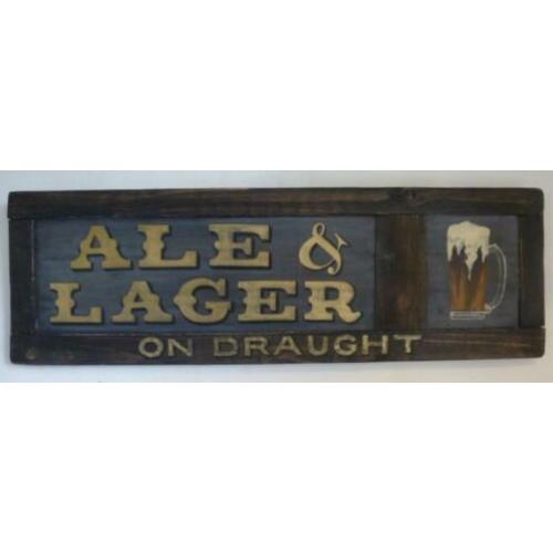 Handgeschilderd houten reclame bord/Bier/slijterij/pub/drank