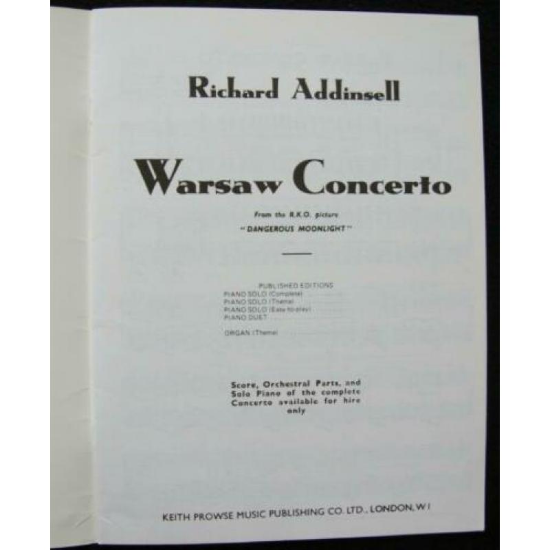 Richard Addinsell-Warsaw Concerto from the R.K.O. Picture 'D