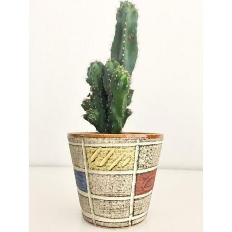 Vintage Spara bloempot W Germany sgraffito sgrafitto no Adco