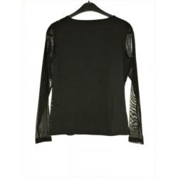 Zwart shirt met pailletjes en kraaltjes - OLSEN Maat 38