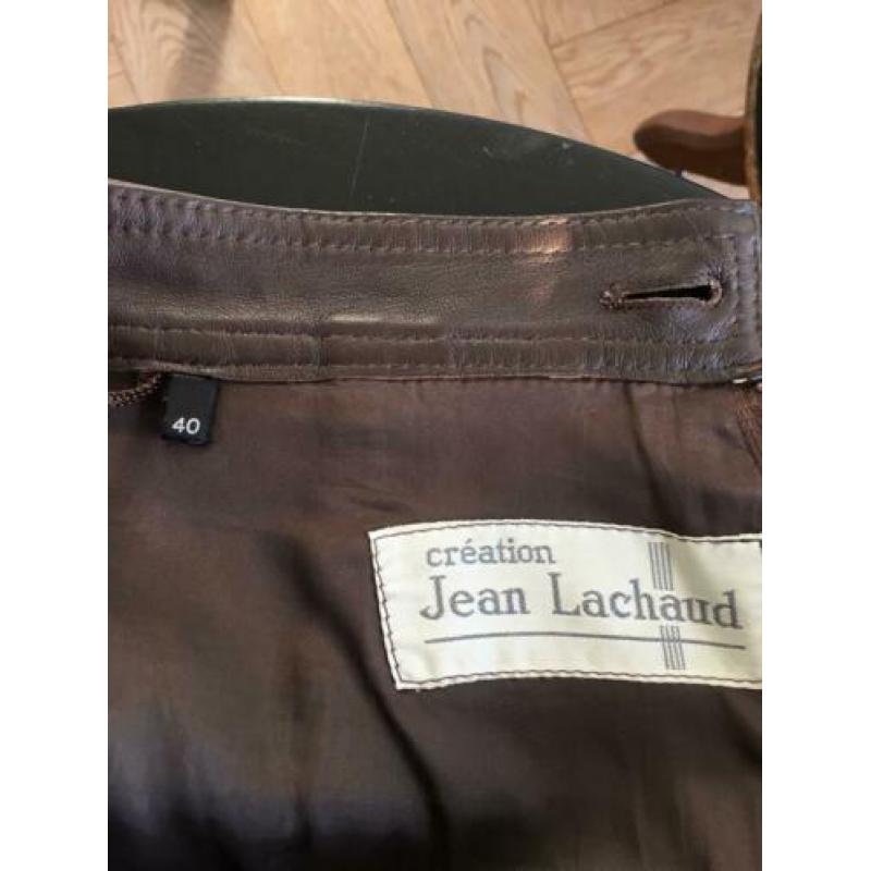 Bruine leren rok maat 40 L Jean Lachaud
