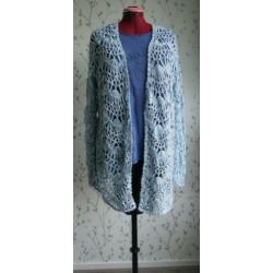 X-TWO Licht-Blauw/ Wit Bandjesgaren Vest maat 46