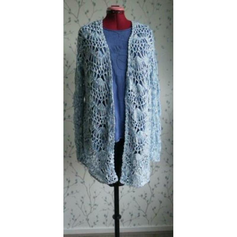 X-TWO Licht-Blauw/ Wit Bandjesgaren Vest maat 46