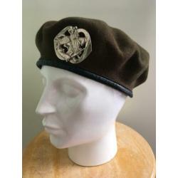 Vintage leger baret groen camo army beret st george