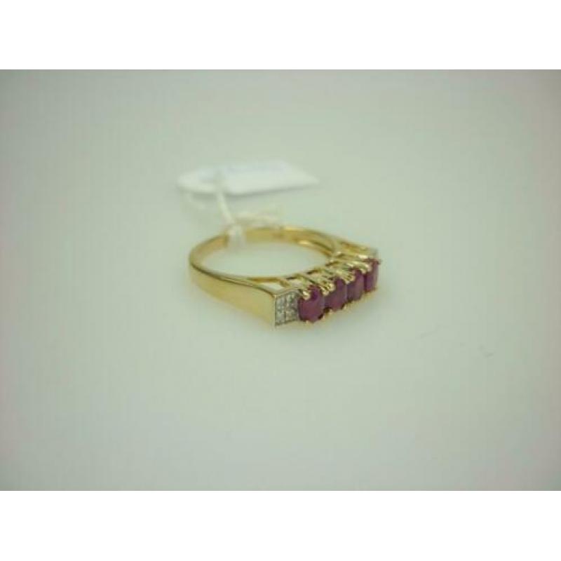 Ring goud met robijn & 0.5K diamant / Z6109