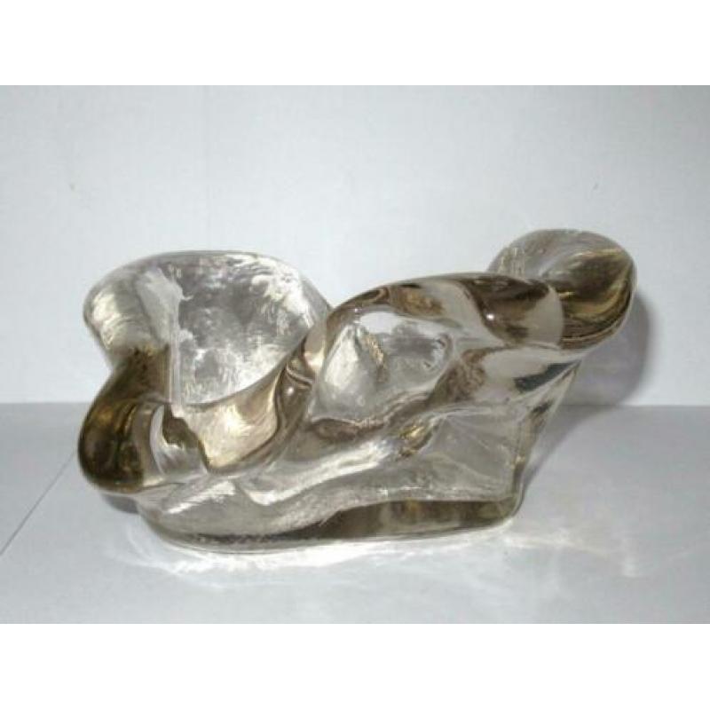 Handmade decoratief art glazen schaal.