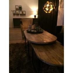 Salontafel set industrieel (nieuw in doos)