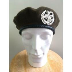 Vintage leger baret groen camo army beret st george