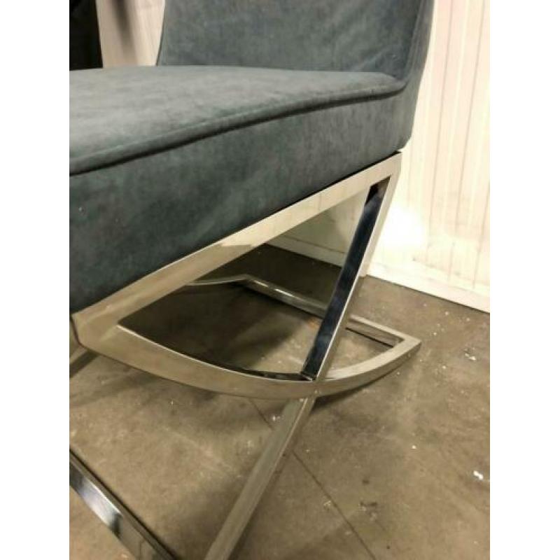 Richmond style eettafel stoelen chroom antraciet grijs stoel