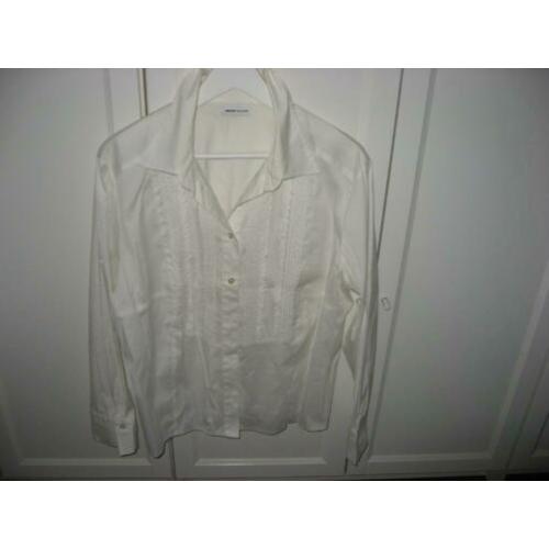 creme blouse Frank Walder met leuke pas, mt 48