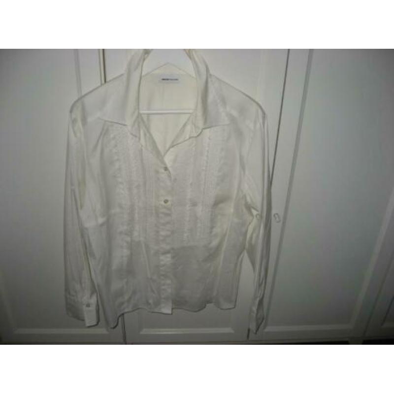 creme blouse Frank Walder met leuke pas, mt 48