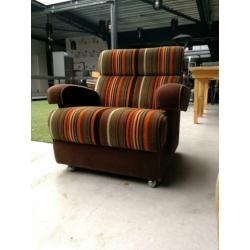 Bankstel, fauteuils, elementen bank, jaren 70, velours,