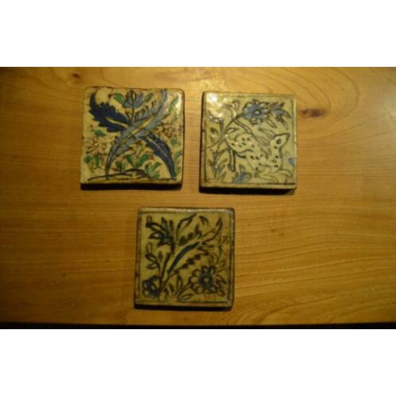 Oude Perzische/Iraanse tegels 3 stuks
