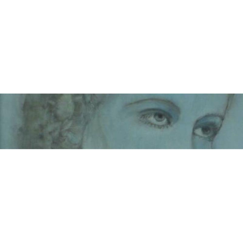 Portret vrouw in blauw tinten