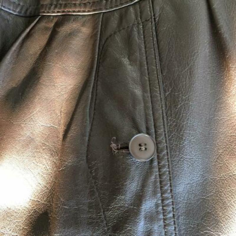 Bruine leren rok maat 40 L Jean Lachaud