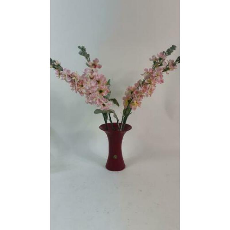 Vintage vaas Royal Gouda, rood bordeaux, aardewerk. 2A14