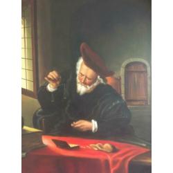 Goudweger van Salomon Koninck pracht werk 90 x 80 cm