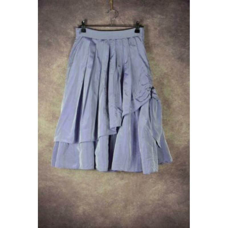 S_022) Vintage 80's Lavendel/lila volume midi rok