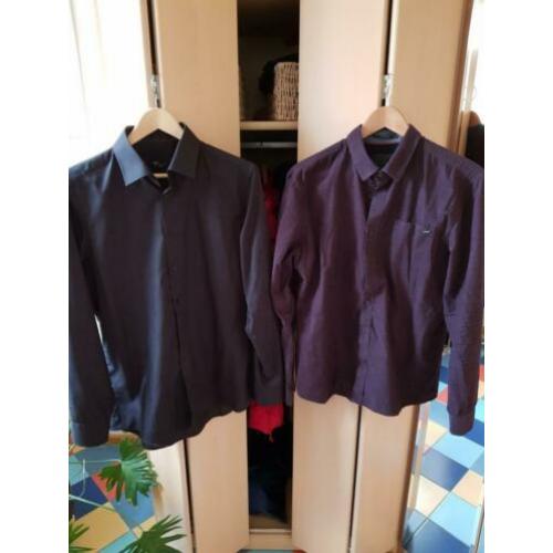 2 Heren Overhemden Maat L