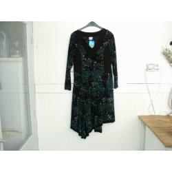 Mooie jurk Bagoes met velours flockprint 2 - 44 nieuw! (2x)