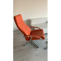 Verstelbare Leren fauteuil met hocker