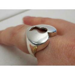 Zilveren royale vintage ring hart met sleutelgat nr.363