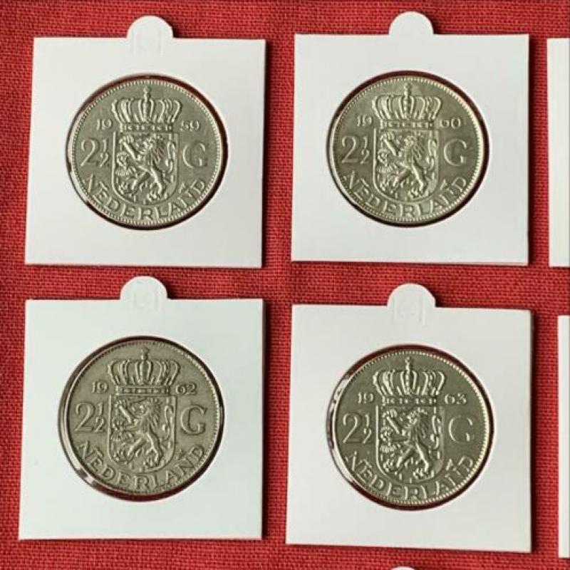 Complete Serie 1 Juliana Rijksdaalders Zilver 1959 t/m 1966