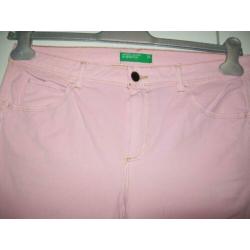 Benetton roze skinny mt.31 *NIEUW*