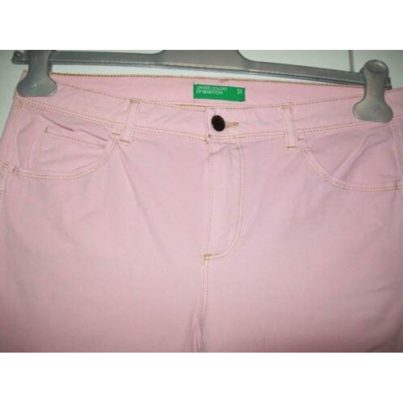 Benetton roze skinny mt.31 *NIEUW*
