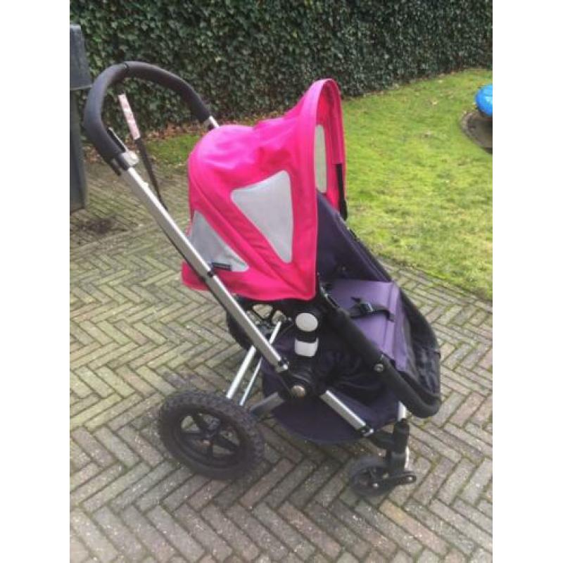 Bugaboo Frog blauw met roze kap