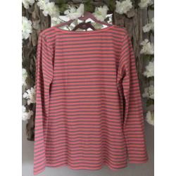 ?? Didi longsleeve XL oranje grijs strepen glitter strik