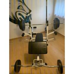 Universele halterbank + 100 kg