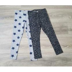 2 NIEUWE legging maat 116-122 ster / leopard