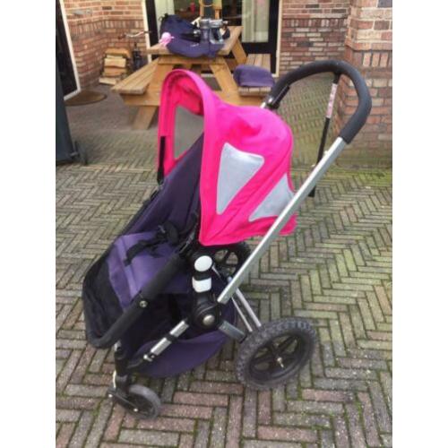 Bugaboo Frog blauw met roze kap