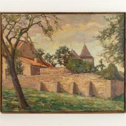 Huis met ommurde tuin (kent iemand deze schilder?)