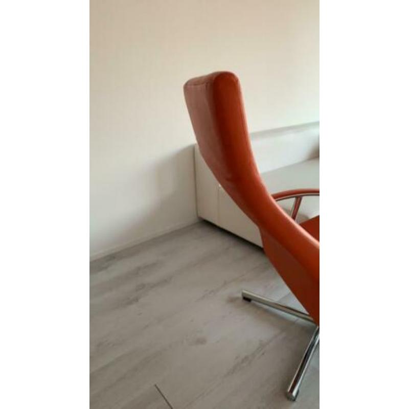 Verstelbare Leren fauteuil met hocker