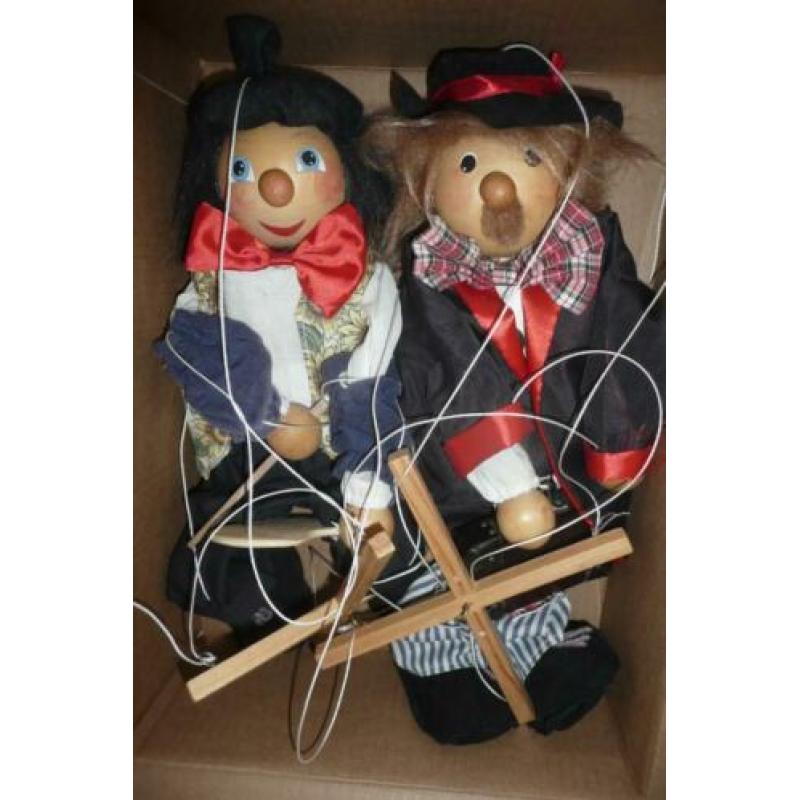 Houten marionet poppen.Schilder/clown.Pr.p/stuk.