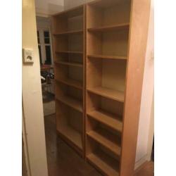 Billy Ikea houten boekenkast (2 kasten)