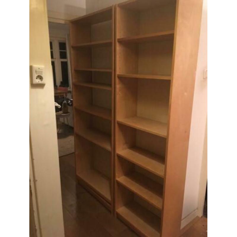 Billy Ikea houten boekenkast (2 kasten)