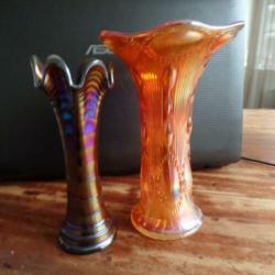 2 vazen van carnival glas